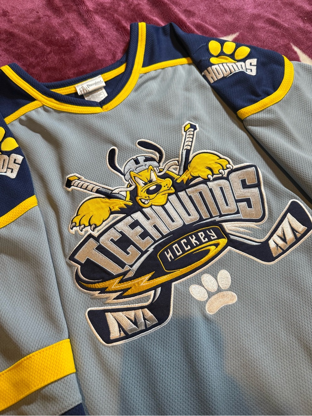 Disney Icehounds Light Blue Navy Yellow Hockey Jersey